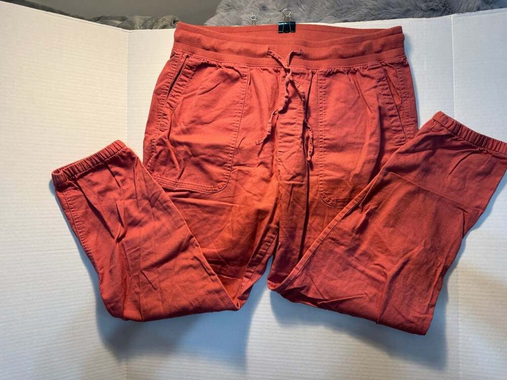 Gap Rib Jogger Size L Pink City Linen Blend Pants